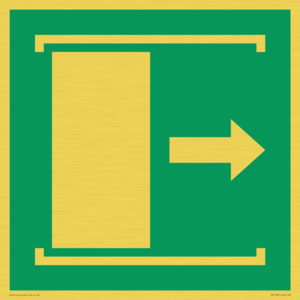 E033 safe condition door slides right to open